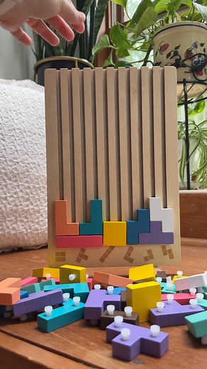 ✨ Turn Playtime into Proud Smiles 🧩 Crafted from smooth natural wood, the Montessori Tetris Puzzle sparks creativity, fine motor skills and problem-solving through fun, hands-on play 💡 Every piece they fit builds focus, logic, and confidence 🎁 Includes FREE design cards take an EXTRA 10% OFF on top of sale price | Elm Toys
