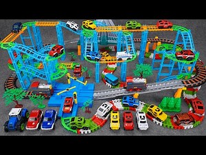 37 minutes of satisfying Building a Two-Story Highway & Police Station Track toy ASMR | Toy review