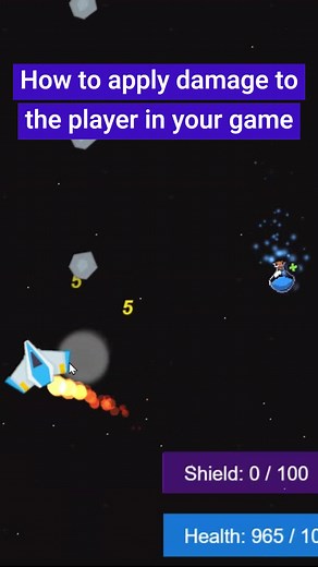 How to apply damage to the player in your game with #GDevelop