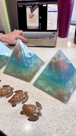 10K views · 283 reactions | Plastic turtles y’all. PLASTIC.  #resinpyramid #resinart #turtles | InspiredbyMemms | Facebook