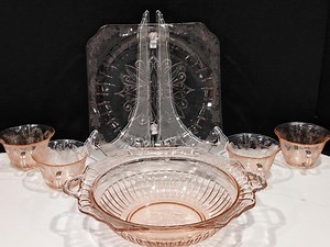 Macbeth-evans Pink Dogwood Depression Glass Set - Etsy