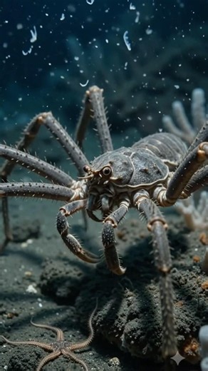 The Ocean's Creepiest Giant Spider Isn't a Spider! 😱🌊 #SeaSpider #SeaCreatures #Shorts #wildlife