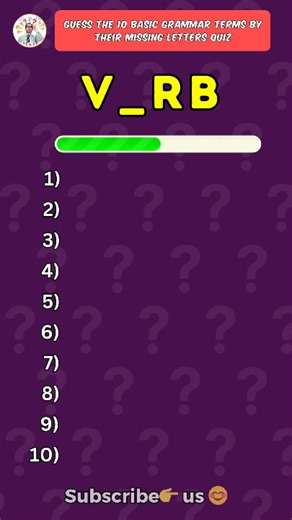 12K views · 557 reactions | Guess the basic grammar terms by missing letters quiz 樂 #Basicgrammar #basicgrammarterms #grammarterms #reels #quiz #grammar #trivia #grammarquiz #triviamingle | Trivia Mingle | Facebook