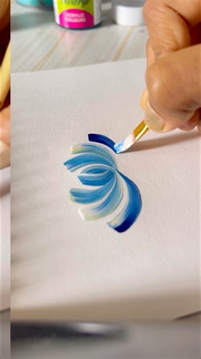 Blue flowers withonestrokes pattern #shorts#art#painting#trendingnow#onestrokeflowerpainting#ytshort