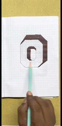 Wait for the 3D Effect! 😱 Drawing Number 0 | Easy Trick Art #Shorts