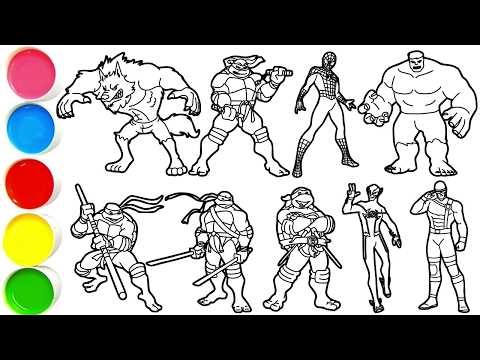 Draw Legendary Characters in Minutes - Werewolf, Michelangelo, Spider-Man, Hulk, Donatello, Leonardo