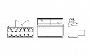 Ice Cream Dipping Cabinet - Free CAD Drawings