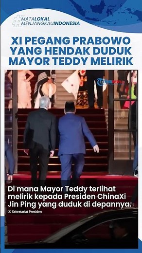 Lirikan Tajam Mayor Teddy Lihat Xi Jin Ping Pegang Prabowo yang Menunduk Hendak Duduk