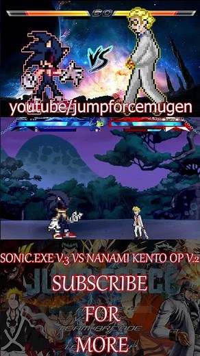 SONIC.EXE V3 VS NANAMI KENTO OP V2 #androidmugen #cartooncharacter #games