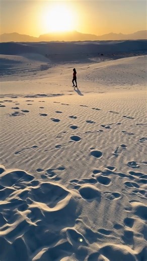 ➡️ The ONLY national park you can see this 🤍🏜️ ✨ What is this park known for?This national park is home to the largest gypsum dune field in the world — stretching over 275 square miles of bright white, wave-like sand. Unlike typical sand dunes made of quartz, these dunes are made of gypsum crystals, giving them that unreal, snow-like glow. It seriously feels like you’ve stepped onto another planet! 🗺️ Where? 📍 White Sands National Park 🚶🏽 How can you explore the dunes? Drive Dunes Drive an