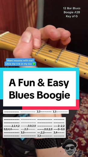 A nice easy 12 bar blues boogie on guitar #12barblues #bluesguitar #guitar #guitartabs
