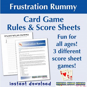Printable Frustration Rummy Score Sheets, Card Game Rules for Frustration Rummy Family Game Night Game, Score Card PDF - Etsy