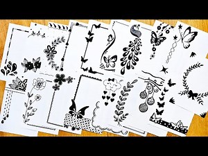 20 beautiful Black Project Designs /Border designs for Assignment Project Notebook /Art Amateur