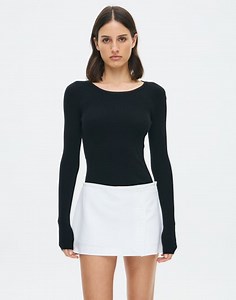 Tailored Button Mini Skirt in Milk | Glassons