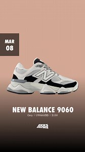 New Balance 9060 Grey / Jet Black 𝗖𝗼𝗹𝗼𝗿𝘄𝗮𝘆: Grey / Jet Black 𝗦𝘁𝘆𝗹𝗲 𝗖𝗼𝗱𝗲: U9060JBB 𝗥𝗲𝗹𝗲𝗮𝘀𝗲 𝗗𝗮𝘁𝗲: March 8, 2025 The New Balance 9060 Grey / Jet Black is a striking addition to the well-regarded 9060 sneaker lineup, celebrated for its fusion of modern aesthetics with the brand's rich heritage. This particular iteration boasts a dynamic interplay of colors and textures, featuring a palette dominated by a sleek grey that seamlessly transitions into deep jet black accents. 