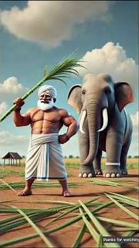 Strong Farmer with Elephant | AI Animation | Indian Village Story#shorts
