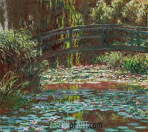 Japanese Bridge at Giverny (Water Lily Pond) | Claude Monet | Painting Reproduction