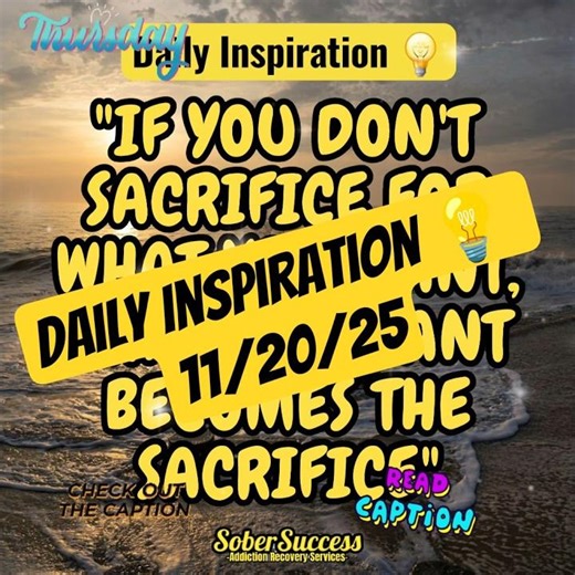 🗣Making Sacrifices Is Essential For A Sober, Fulfilling Life‼️ #DailyInspiration #SoberCoach #Quotes