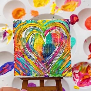 20K views · 360 reactions | Fun abstract heart art project on a mini canvas. Tutorial—> https://colormadehappy.com/heart-art-projects/ | Color Made Happy | Facebook