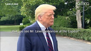 23K views · 689 reactions | President Trump, who Rep. John Lewis frequently criticized for his divisive politics, told reporters he would not be visiting the Capitol to pay his respects to the late longtime Georgia lawmaker and Civil Rights icon https://politi.co/3jL3p3N | POLITICO | Facebook