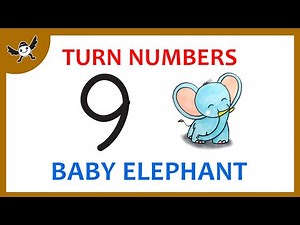 How To Draw Baby Elephant From Number 9 | Elephant Drawing Easy Step By Step | Drawing Tutorial