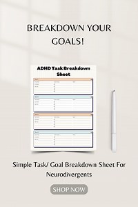ADHD Task Breakdown Sheet/ Goal Setting & Productivity Tool/ Goal Tracker/ Task Tracker - Etsy Australia
