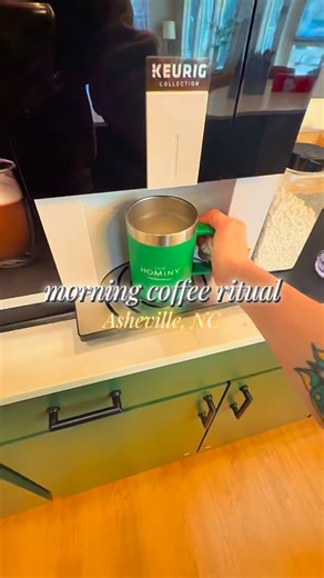 The Hominy Apartments | Candler, NC on Instagram: "My Morning Coffee Ritual in Asheville, NC 🌟 • One thing I love about The Hominy is that my morning coffee ritual has never been easier and has never been more BEAUTIFUL! 😍 • At The Hominy in Candler, NC, our clubhouse features an array of amenities, including our most popular feature - our Keurig machine! ☕️ • With just a short walk from your apartment, you can access our clubhouse and make sure you have the perfect cup of Joe ev