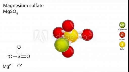 The video shows the 2d structure and 3d model of Magnesium sulfate molecule. MgSO4 is a magnesium salt having sulfate as the counterion. It has a role as an anticonvulsant, a cardiovascular drug
