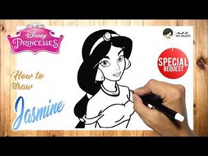 How to draw Jasmine step by step | Disney Princesses