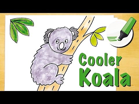 Koala zeichnen lernen - How to draw a Koala (Cartoon)