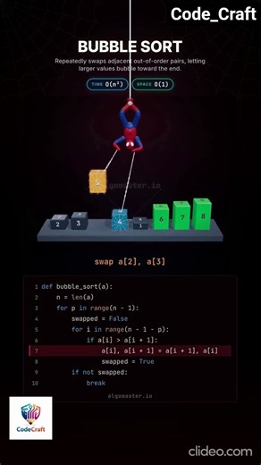🔥 Bubble Sort Explained in 60 Seconds! 🫧💻 | DSA Sorting Algorithm | Code_Craft #Shorts