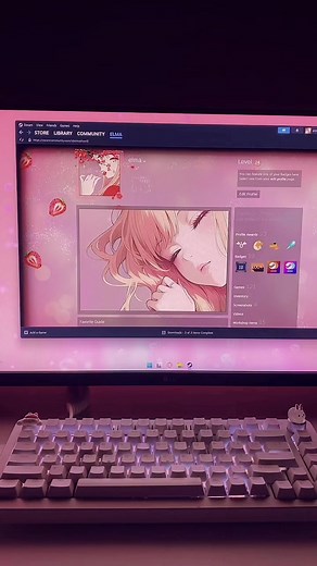 Pale Pink Marina Kitagawa Strawberry Themed Steam Profile