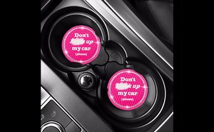 2 PCS Bling Car Cup Coaster, 2.75 Inch Anti-Slip Cup Holder Insert Coasters, Crystal Rhinestone Auto Drink Car Cup Mat for Women Girls, Universal Interior Car Accessories (Pink)