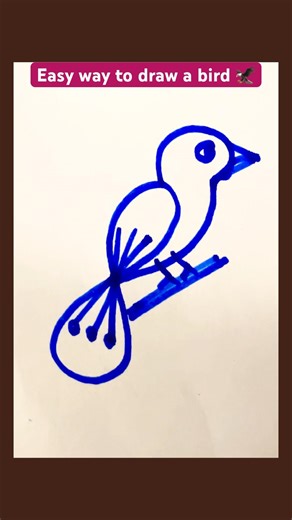 Easy way to draw a bird 🦅