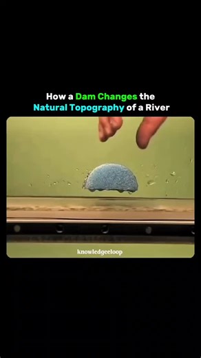 Knowledge Loop on Instagram: "A dam changes how a river looks and flows. Water collects behind the dam to form a reservoir. The flat valley upstream turns into a lake. Downstream, less water and sediment reach the river, so the channel becomes narrow and erodes differently. Floodplains shrink and the slope of the river changes. Over time the river creates a new shape that is different from its natural form. via : @emrivermodel #knowledge #didyouknow #innovation #technology #facts history experim
