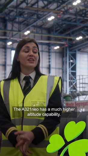 The higher we fly, the less fuel we burn. First Officer Fiona joins plane spotters Kevin and Jamie on their tour of our A321neo, our most environmentally-friendly aircraft ✈️☘️. | Aer Lingus