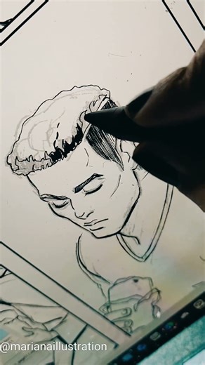 working on a comic panel #wip #digitalart #inking #bd #bandedessinée #workinprogress