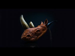 Rhino. Hand Carved Briar Pipe. Wood Carving Tobacco Smoking Pipe. Woden sculpture