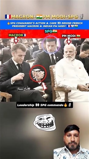🔥SPG commando's Silent Action & Care 👀French President Macron & PM Modi🇲🇫🤝🇮🇳#pmmodi #macron #shorts