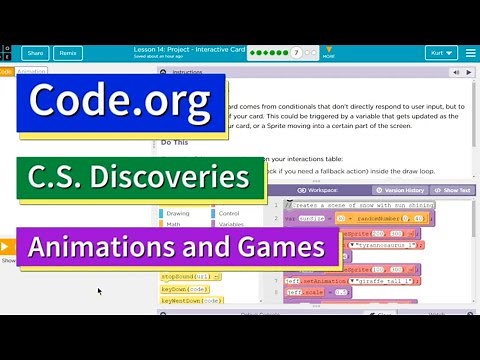 Interactive Card Lesson 14 Puzzle 7 Animation and Games Code.org Tutorial