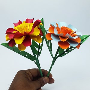 💐Beautiful Paper Flower Making Easy Instruction Step By Step at Home 💐 Home Decoration Ideas With Origami Flower🌿 #flowers #decor #handcrafted | Origami Art & Crafts