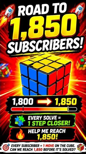 Road to 1,850 subscribers! #rubikscube #cubing #speedcubing