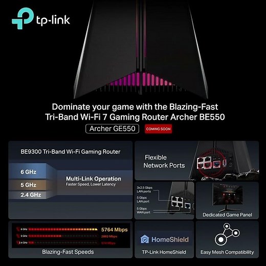 Archer GE550 - BE9300 Tri-Band Wi-Fi 7 Gaming Router