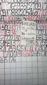 KALYAN chart analysis Jodi Opan line 08-04-2026