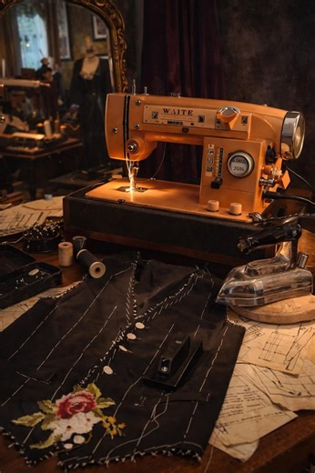 Vintage White Sewing Machine Model 970 Working Zig Zag Japan Mid Century Sewing Decor Retro Studio Machine