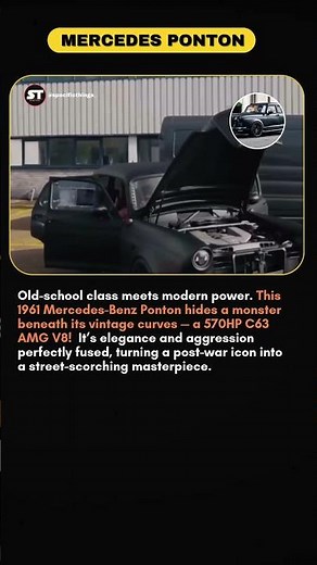 1961 Mercedes Ponton with a 570HP C63 AMG Engine?! The Ultimate Restomod Beast! #shortsfeed #viral