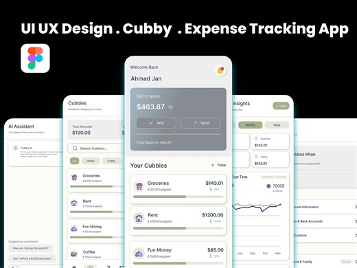 Expense Tracker App – Monthly Budget & Spending Management UI UX