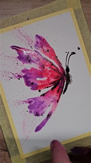 ​Vibrant Watercolor Butterfly 🦋 #aquarelle #watercolor #butterfly