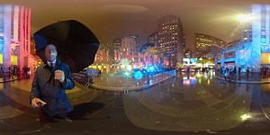 360 VIDEO: Take a walk through Democracy Plaza with Lester Holt. After wrapping up Nightly News last night, Lester took the 360 camera out to Rockefeller Plaza to give a sneak peek into how we're covering #ElectionDay. Tap the screen or use your mouse to look around and see 30 Rock lit up. | NBC Nightly News with Tom Llamas