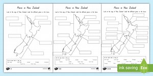 Blank New Zealand Map Labelling Activity